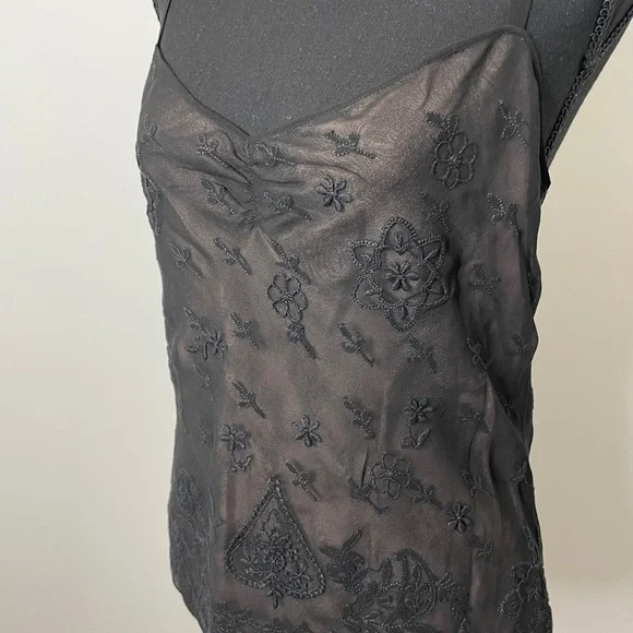 Megan Park Lace Black 100% Silk Camisole - Picture 5 of 8